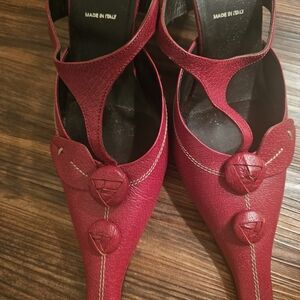 Prada Red Leather Heels
